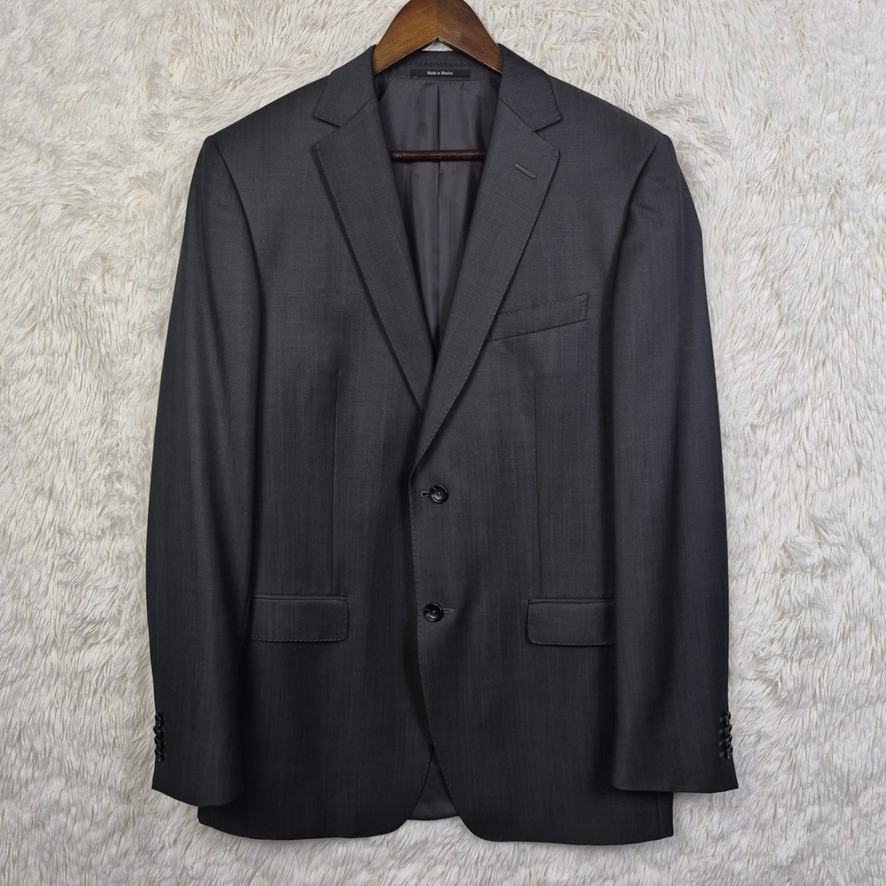 Ermenegildo Zegna City Wool Mohair Suit Jacket Blazer Gray 50L US 40L